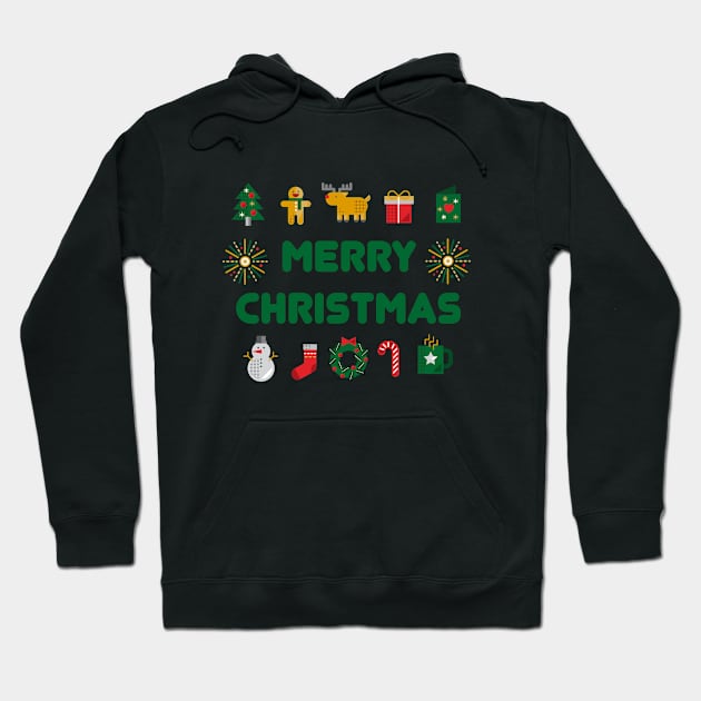 Merry Christmas Hoodie by D_Machine